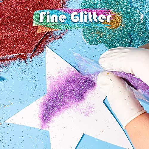 Fine Glitter, YGDZ 60 Colors 300g Extra Fine Glitter for Resin, Multi Purpose Assorted Craft Glitter Packs for Slime, Epoxy Tumblers, Body, Face, Nails, 5g Each Bag