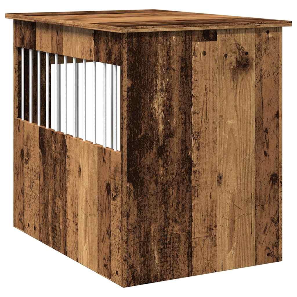 vidaXL Jaula para Perros Madera de ingeniería Madera Vieja 55x80x68 cm, caseta para Perros, Refugio para Perros, Jaula para Mascotas, Perrera