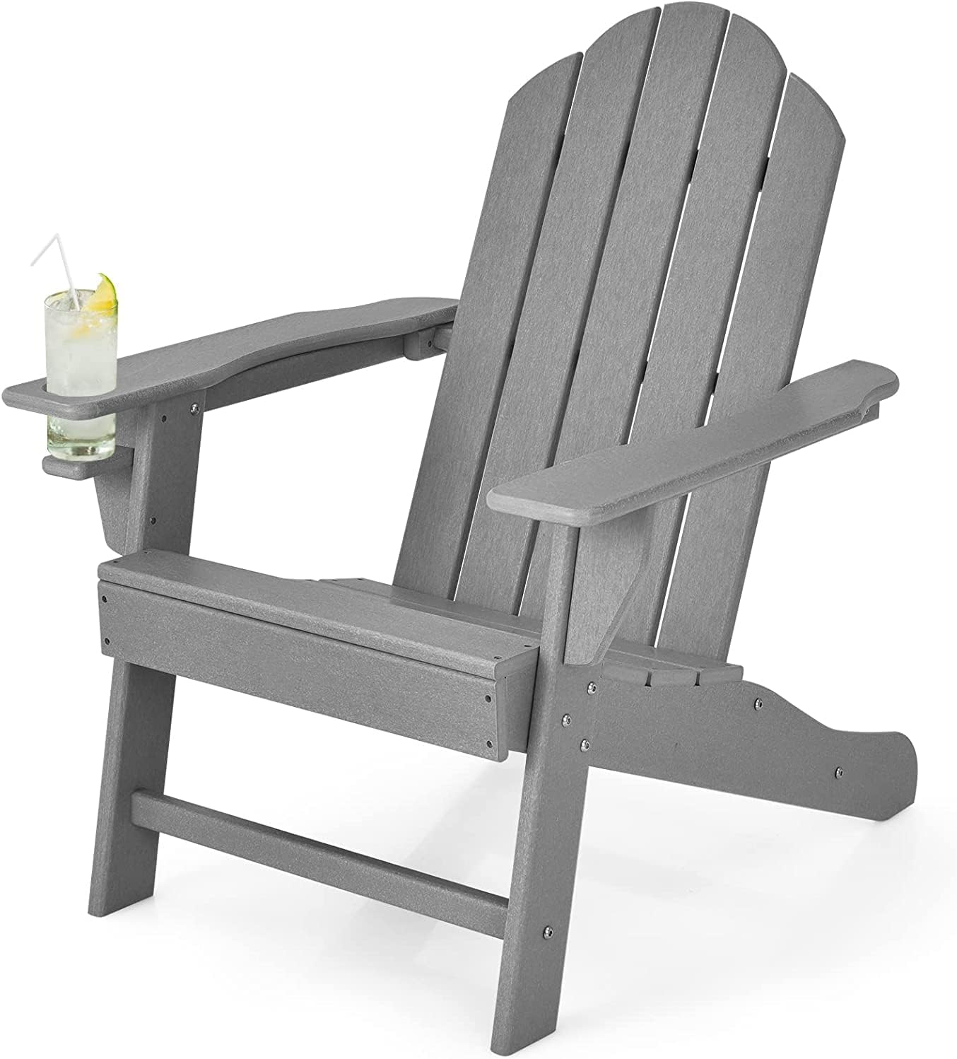 RELAX4LIFE Adirondack Chair, Outdoor Weather Resistant Garden Lounger