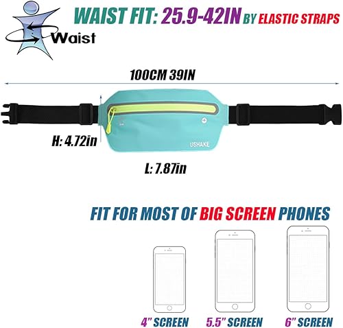 Miniatura 5 de USHAKE Cinturón de correr delgado, bolsa de cintura ultra ligera sin rebote, cinturón de entrenamiento deportivo, bolsa de cintura para Apple