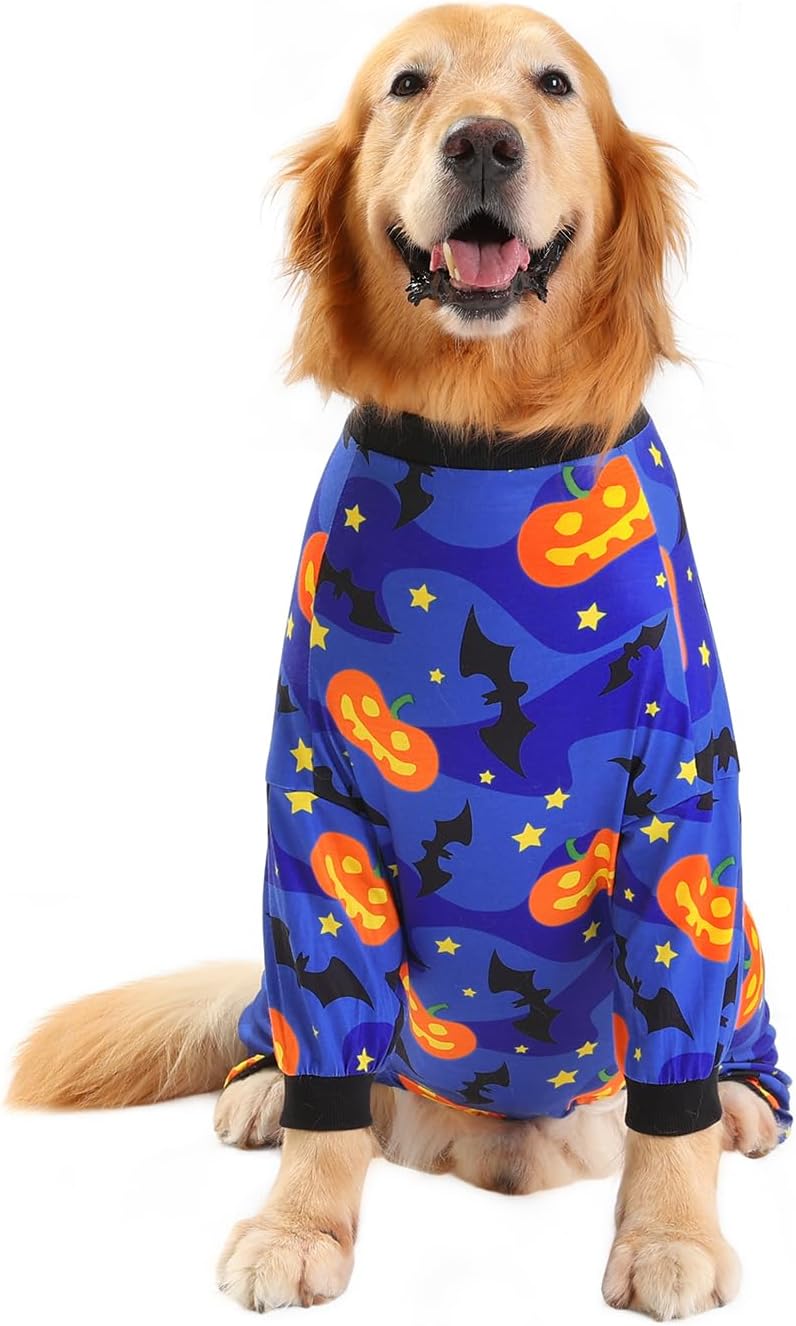  Dog Pajamas One Piece Light Comfy Pjs Pet Costume M-3XL S Pumpkins S thumbnail