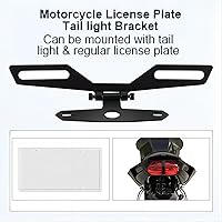 Vista 2 de Soporte ajustable para placa de matrícula de motocicleta - Soporte universal plegable para luz trasera de matrícula
