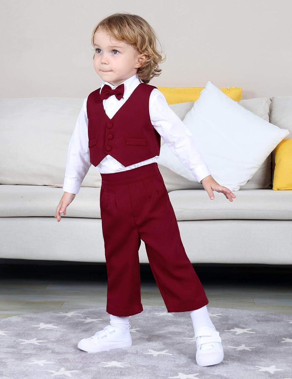Baby Boys Tuxedo 5-Piece Set Jacket Shirt Vest Pants Bowtie 6 Months - 3T image 5