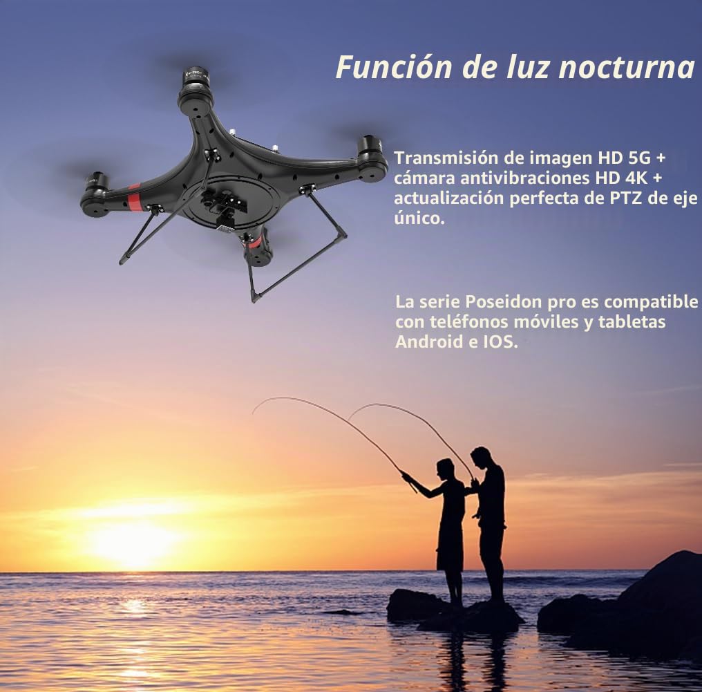 Mejor Dron de Pesca Con Liberación de Cebo - Carga Útil de 3 kg, Triblade FPV 33 Minutos de Retorno Automático, Impermeable Con Cámara 4K para Adultos