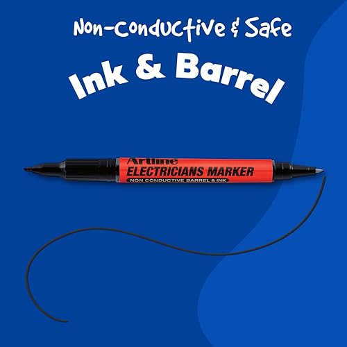Miniatura 7 de Artline Marcadores para electricistas  Punta doble  Serie profesional  Tinta y barril no conductores  EKPR-ELFT  Puntas de bala fina de 0.016 in