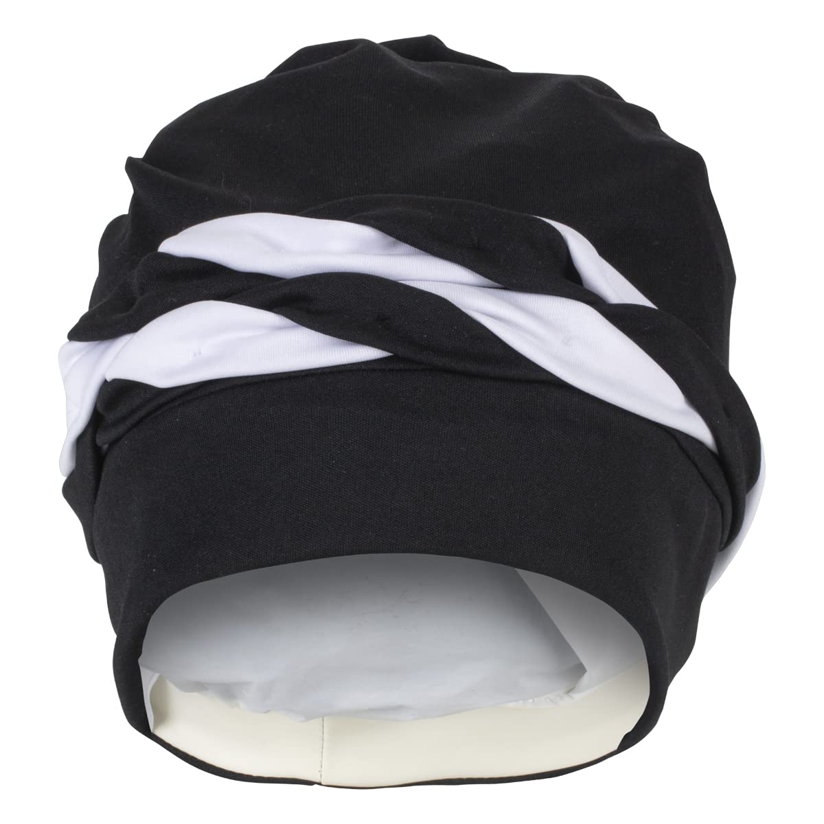 Fashy Bonnet de bain exclusif avec cordon de serrage 3493 20, noir et blanc