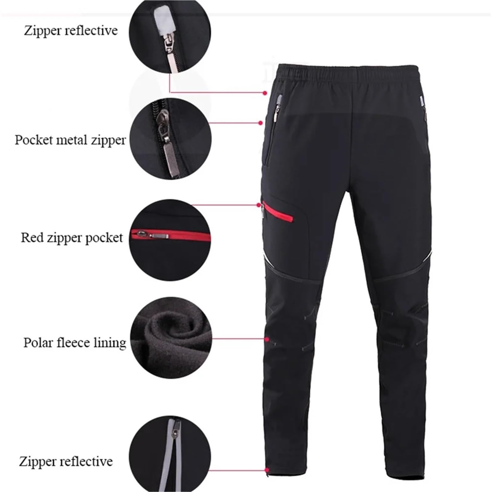 Pantaloni da Ciclismo in Pile Pantaloni da Ciclismo Invernali Caldi in Pile Antivento Impermeabili for Uomo e Donna, Pantaloni Termici Sportivi Equitazione