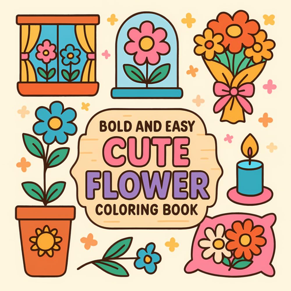 Bold & Easy Flower Coloring Book: Simple Floral Designs for Relaxation and Creative Fun (Bold and Easy Coloring Book)
