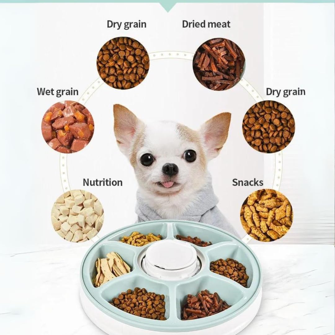 SMILEDRIVE® Automatic Pet Feeder | Cat Dog Feeding Bowl with 6 Meal Trays 3