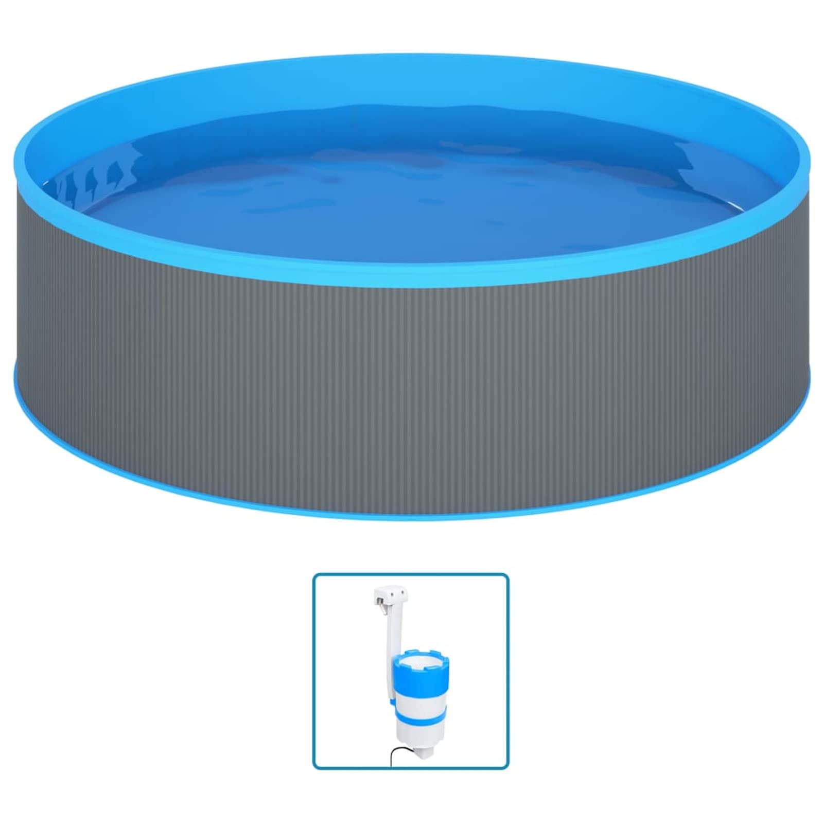 Piscina de Chapoteo con Skimmer y Bomba - 7200L para Juegos en Familia y Amigos, Acero y PVC, Fácil Instalación