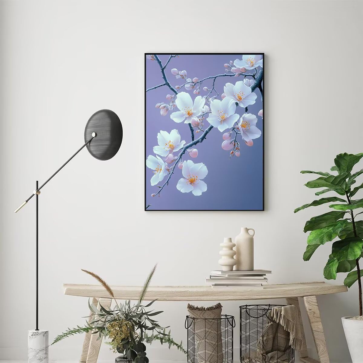 Dipingere con i Numeri Fiore, Paint by Numbers Adulti Pianta, Fai da te Creativi Adulti Quadri da Dipingere Numerati Kit per Decorazione Della Parete di Casa, Regalo 70x95 cm Senza Cornice C5-T