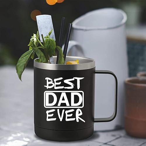 Miniatura 6 de Regalos para el Día del Padre, taza de café de acero inoxidable con tapa, regalos para papá o papá, taza divertida para papá, taza de viaje para el