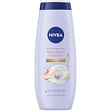 NIVEA Refreshing White Peach and Jasmine Body Wash with Nourishing Serum, Scented Body Wash for Women, Enriched with Provitamin B5 and Vitamin E, 20 Fl Oz Bottle