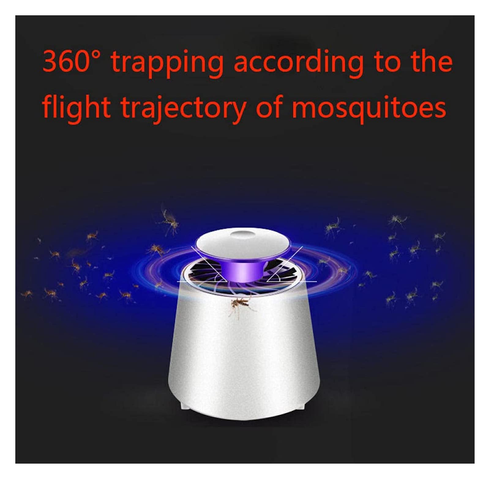 Lámpara eléctrica USB antimosquitos, matamoscas, Trampa antimosquitos, lámpara Repelente de Moscas UV para Exteriores, hogar, Dormitorio, Repelente de Insectos (A)