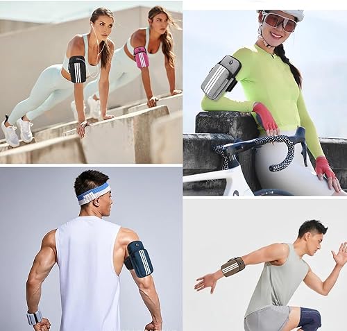 Miniatura 7 de Soporte para teléfono para correr, bolso de teléfono celular, brazalete para deportes al aire libre, bolsa de muñeca portátil con conector para