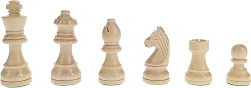 Miniatura 4 de WE Games Juego de ajedrez y damas francés Staunton de madera con tablero de 15 pulgadas y piezas ponderadas - 3 pulgadas. King