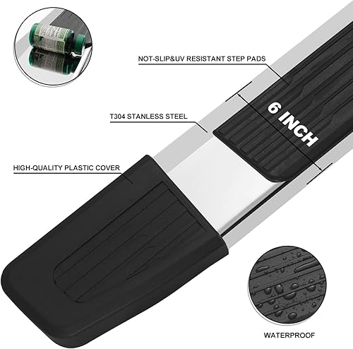 Miniatura 4 de Climwa Estribos de 6 pulgadas compatibles con Dodge Ram 1500 Quad Cab 2019-2022 nuevo estilo de cuerpo no incluye Classic 2019-2022 puertas traseras