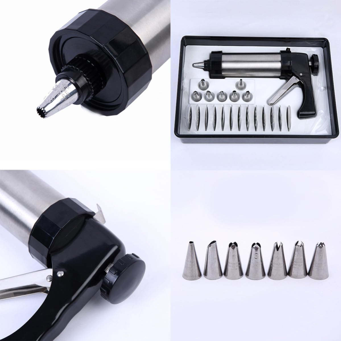 Cookie Press Kit with 13 Disks and 7 Icing Tips 21 Pcs
