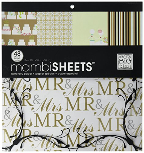 Me & My Big Ideas MAMBI Specialty Cardstock Pad 12-Inch by 12-Inch 48 Sheets, Wedding
