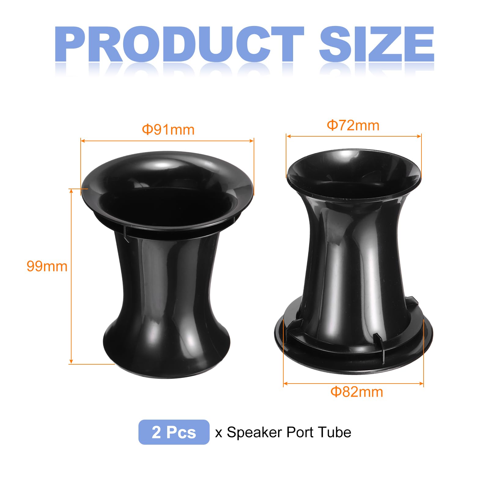 uxcell 82mm x 99mm Speaker Port Tube Subwoofer Tube Bass Woofer Box 2pcs