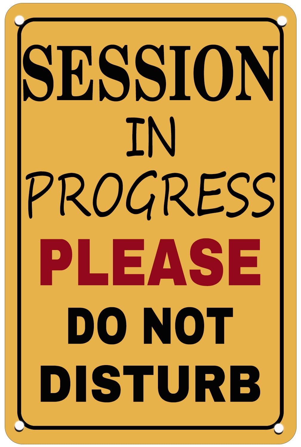 Amazon.com: Vintage Metal Tin Sign Session in Progress Sign,Please Do ...