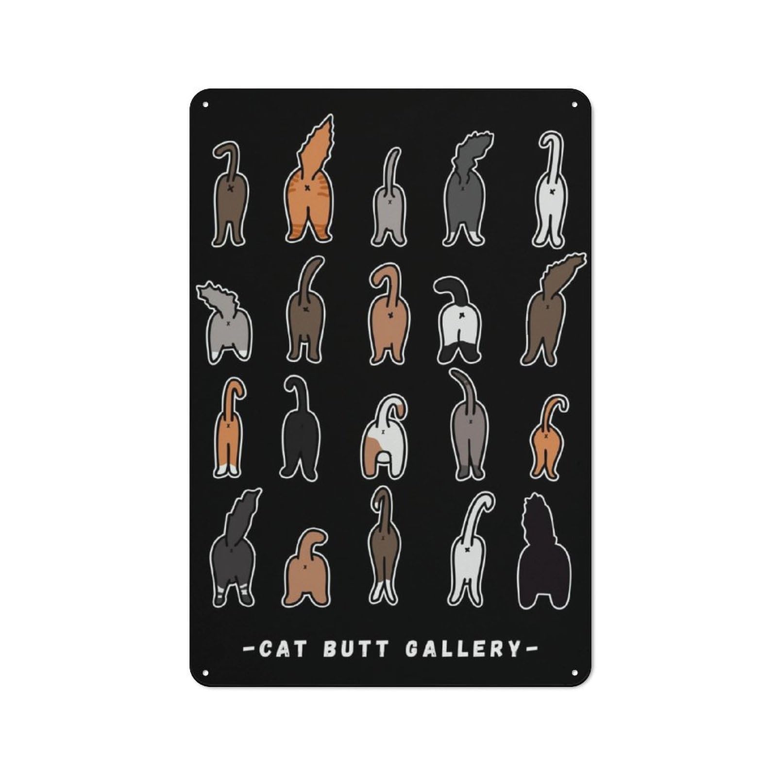 Junmoney Cat Butt Funny Toilet Vintage Metal Plaque 30X20cm Featuring For Garage Wall, For People Furnishing A Garage