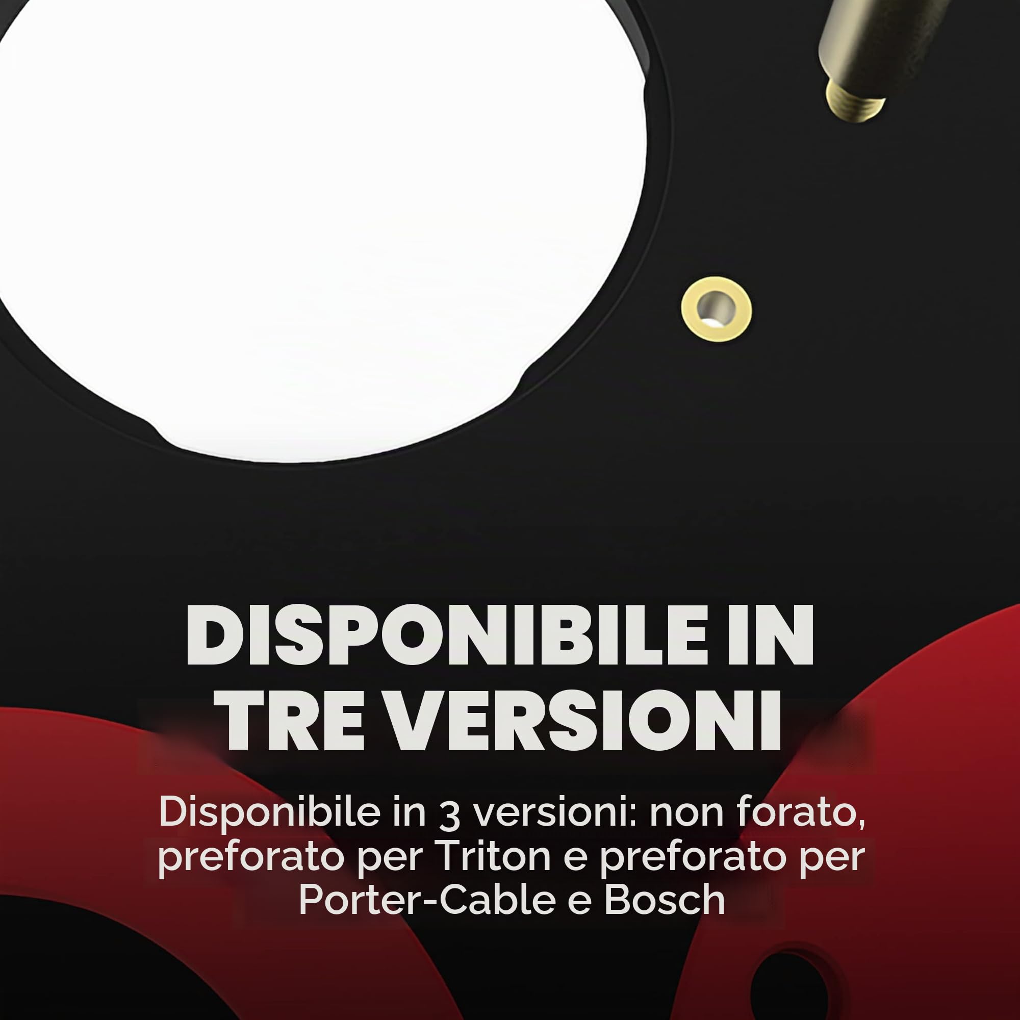 Kreg Tool PRS4034 - Piastra di inserimento con anelli di livellamento (Triton preforato), nero e rosso