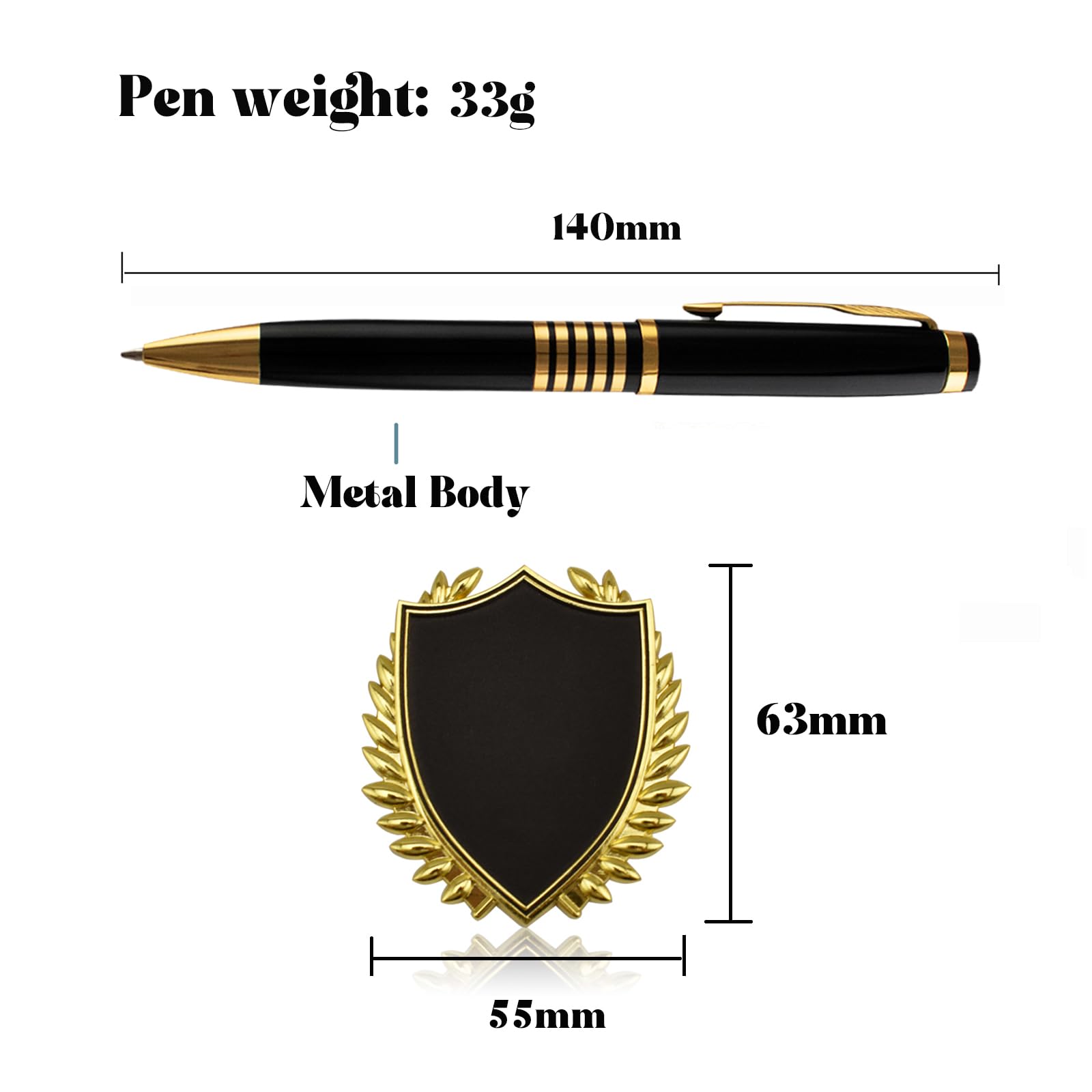 Yastar Penna aziendale personalizzata con portachiavi personalizzato, set di penne eleganti con confezione regalo, 2 ricariche di inchiostro nero inciso con il tuo messaggio, nomi, numero di telefono