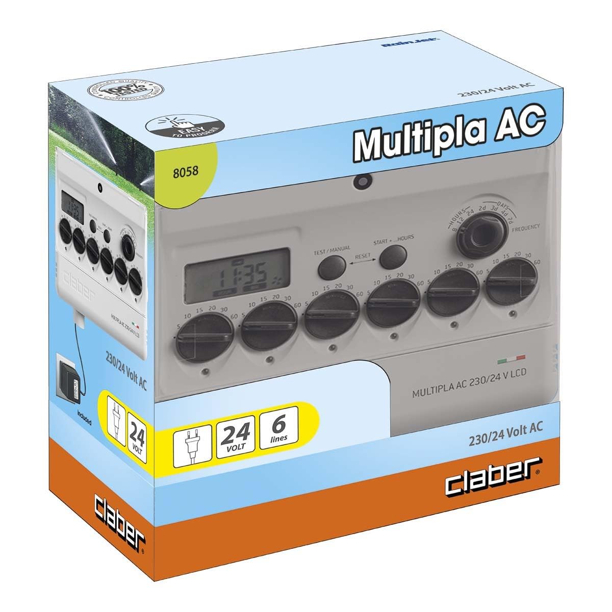 Claber D80580000 - Programador multipla con display corriente alterna 220/24v