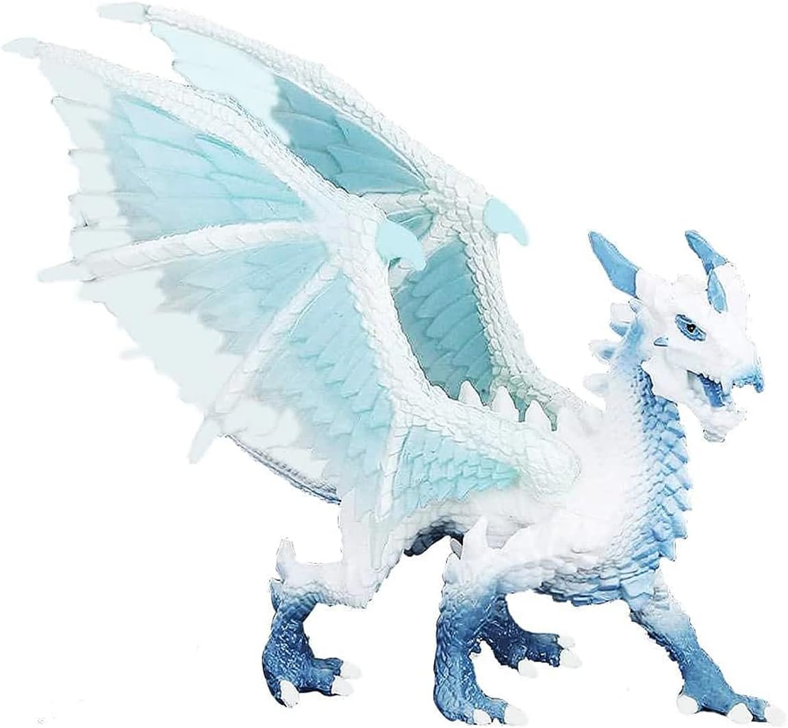 Doyomtoy Ice Dragon Figurine, Ice Dragon Toys, Miniature Dragon Statue, for Kids Gift Animal Toys or Stocking Stuffed, Home Decoration