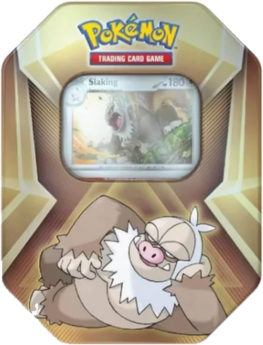 Pokemon TCG Trading Card Game Triple Whammy Tin with 3 Booster Packs and 3 Promo Cards Slaking