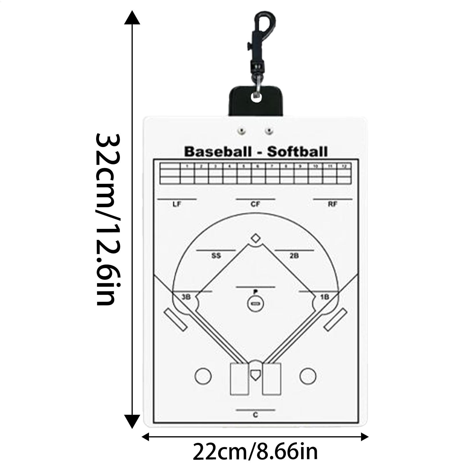 Baseball Clipboard, Double Sided Magnetic Board, Erasable Referee Marker, Halftime and Pre-Game Setup, Easy Cleanup, Lightweight Design, 1 Pack, Ideal for Coaches and Officials