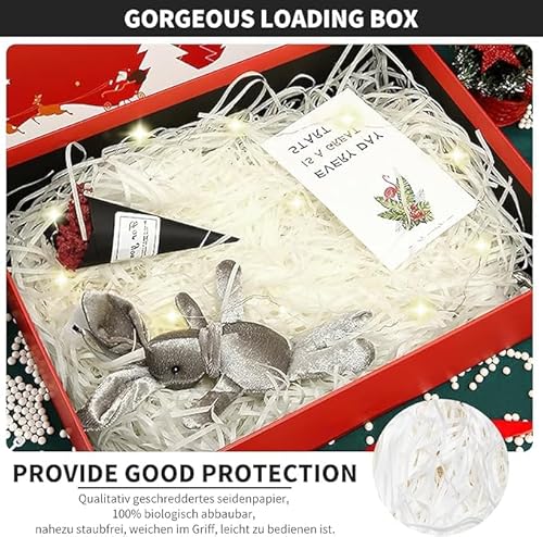Hengrongshen Füllmaterial Geschenk,300g Füllmaterial für Pakete Hochwertiges Off white, Geschreddertes Papier Geschenkbox-Dekoration für Weihnachten, Hochzeit, Jahrestag, Valentinstagsparty