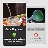 Vista 2 de Cucharón de sopa Newness, resistente al óxido, resistente al calor, formación integral, cuchara de sopa de acero inoxidable 304 resistente con mango