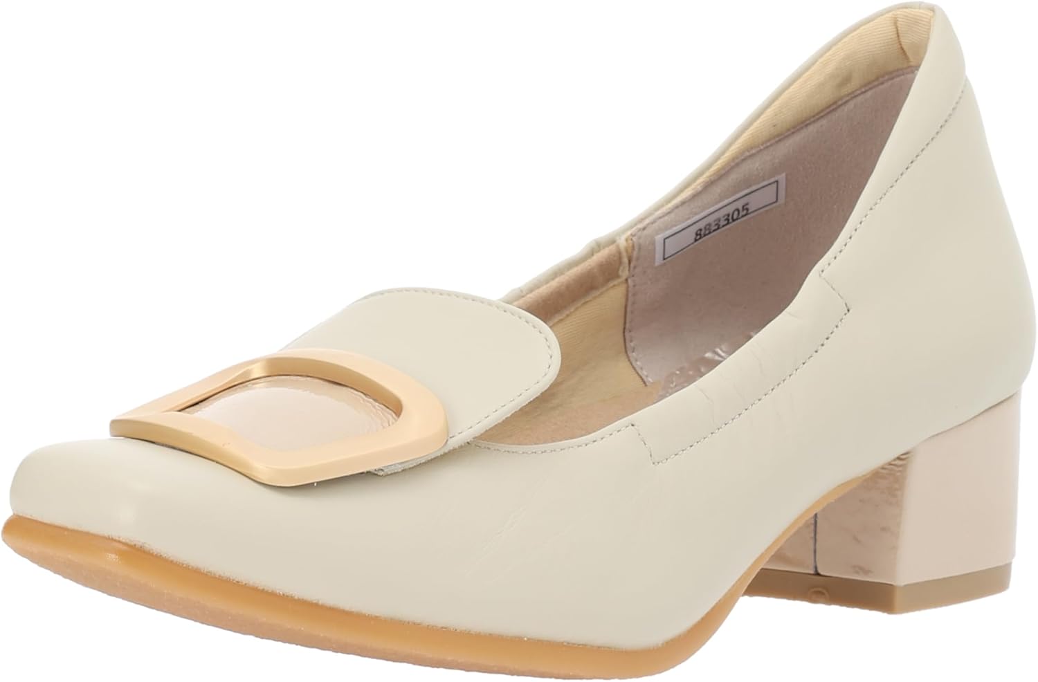 極美品 DIANA スクエアトゥ パンプス ベージュ バックル 23cm 靴