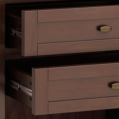 Miniatura 8 de SIMPLIHOME Warm Shaker - Mesita de noche de transición de madera maciza de 24 pulgadas de ancho, color marrón rojizo, para sala de estar y dormitorio