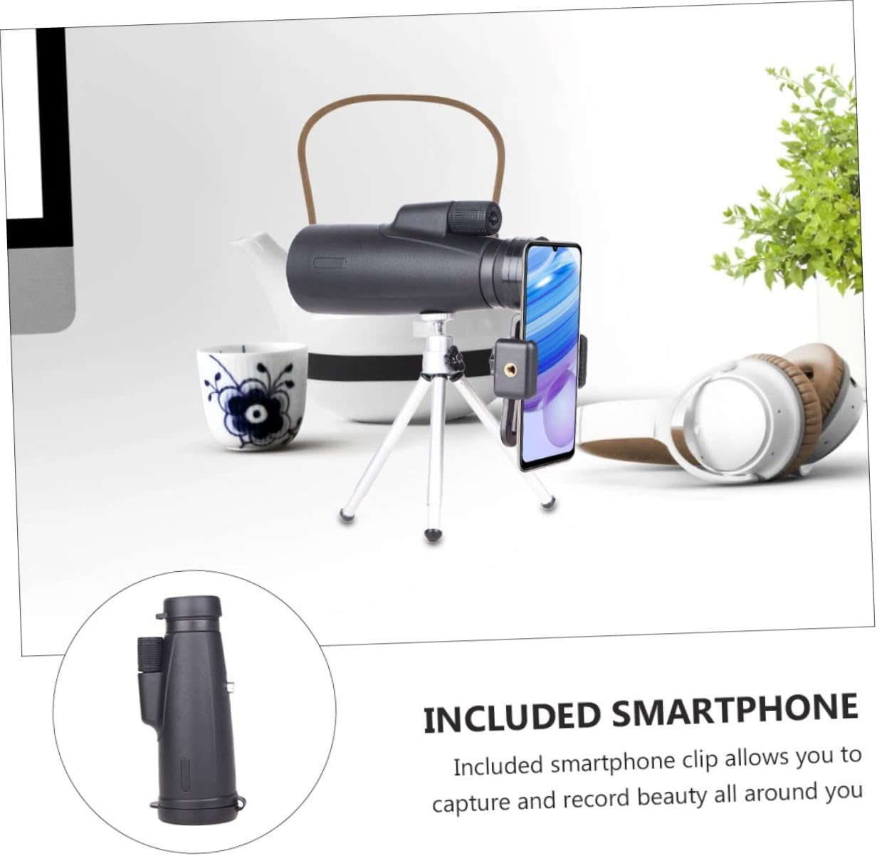 POPETPOP Telescope for Phone Compact Monocular Tripod Bird Watching Outdoor Telescope