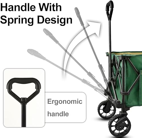 Miniatura 6 de Whitsunday Carro plegable plegable, de gran capacidad, resistente, para parque al aire libre, playa, con mesa, carrito de comestibles utilitario