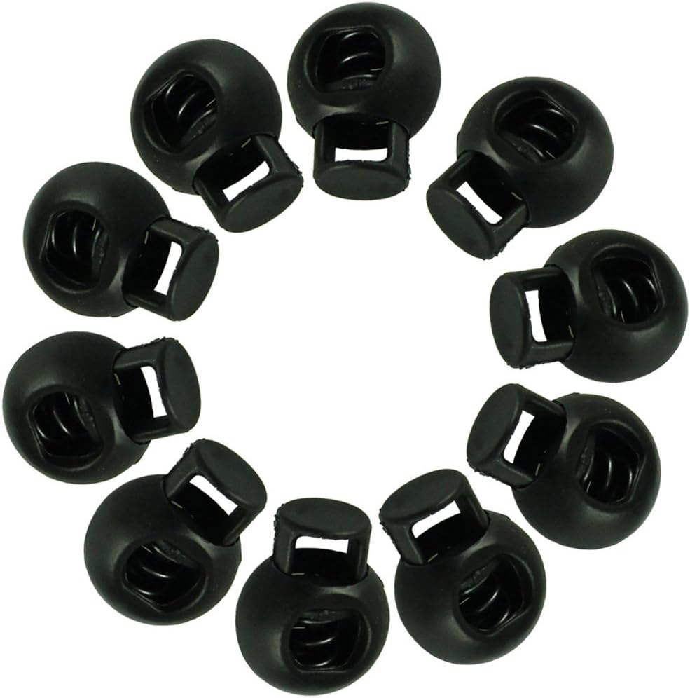 Voberry New 10PCS Spring Loaded Plastic Round Toggle Stopper Cord Locks End