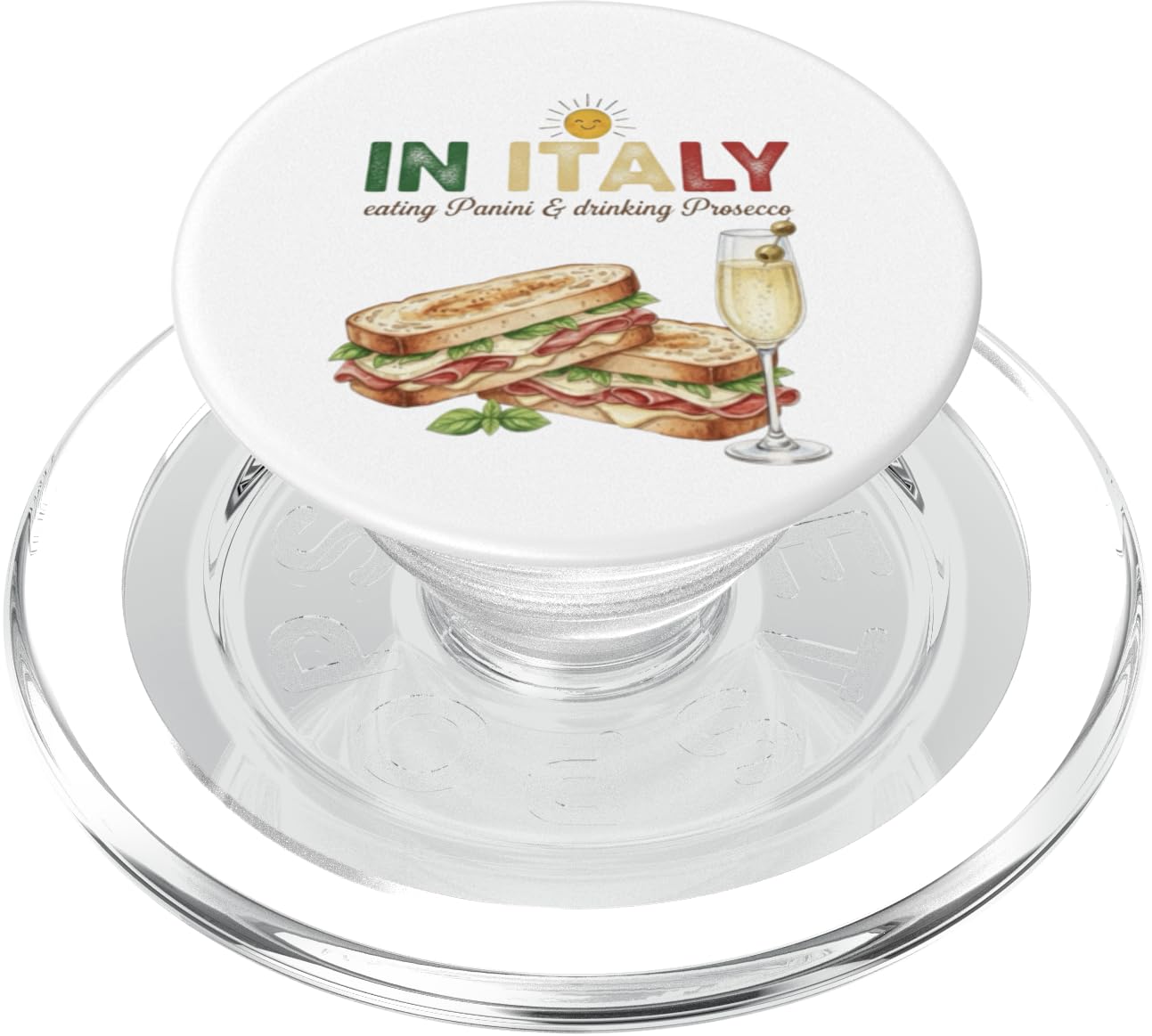 PopGrip pour MagSafe Panini et Prosecco idée cadeau originale pour italo-philes