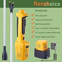 Vista 2 de Bastón de Ganado Recargable para Vacas Ovejas Cerdo Prod Eléctrico de Ganado para Ganado Perro Cerdo Animal Shocker con Eje Flexible de 28″