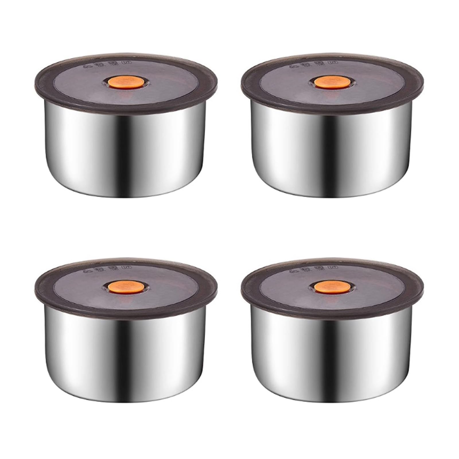 MICFENY 4Pcs Stainless Steel Food Storage Container With Silicone Lid Seal And Leak Design For Snacks And Lunches