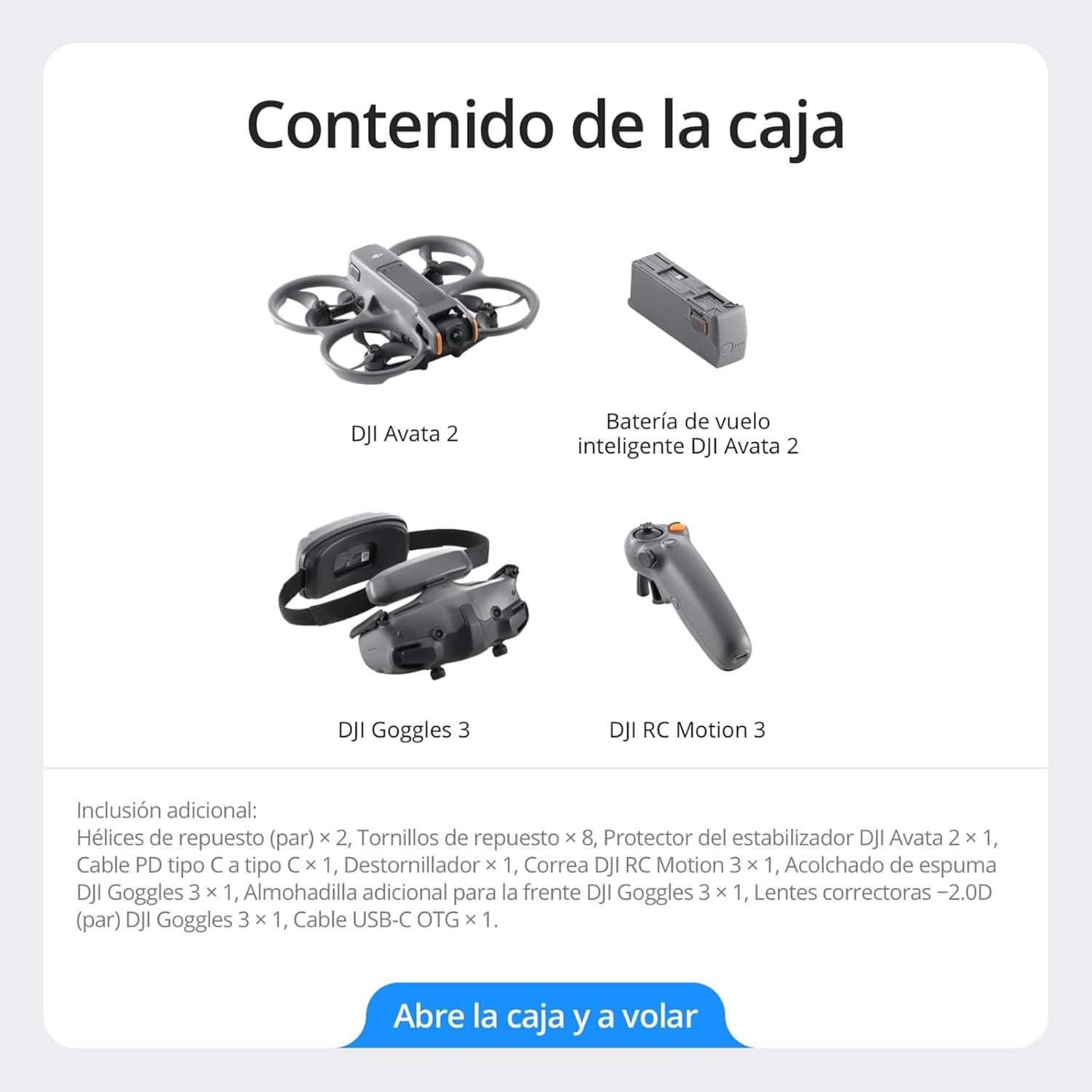 Pack DJI Avata 2 Vuela Más (1 batería), dron FPV con cámara 4K