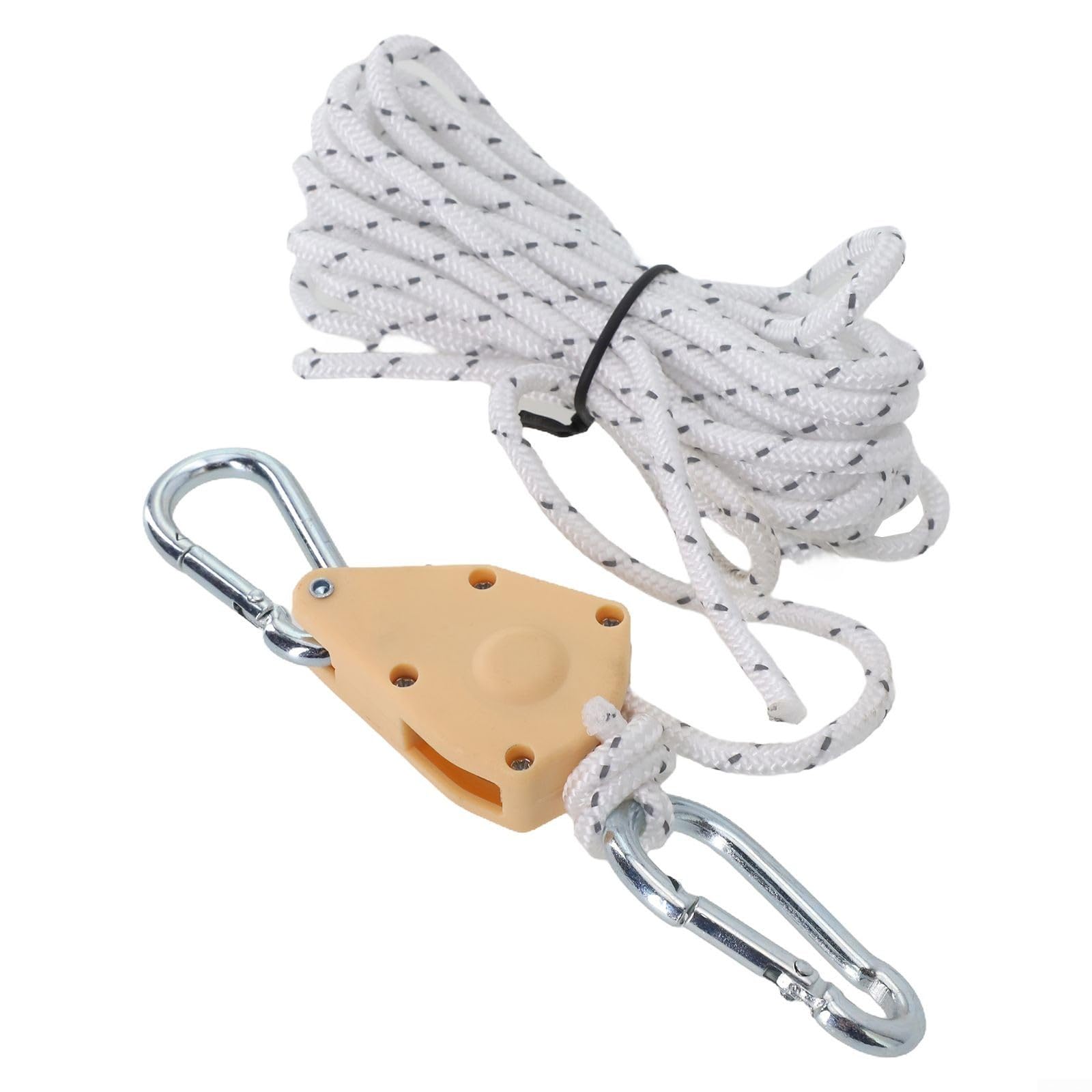 Rope Adjusting Pulley for Tents and Awnings, Secure and Easy to Adjust (White)