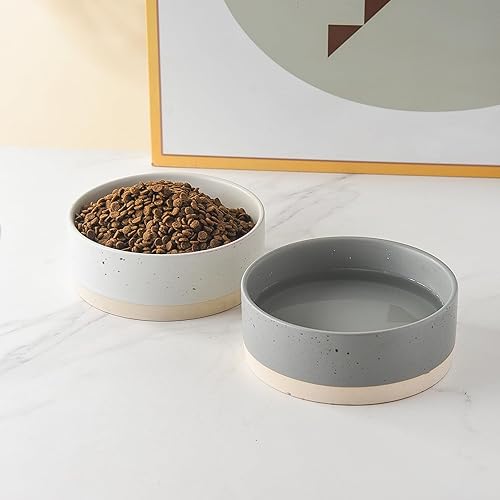 Miniatura 7 de Oslo - Cuenco de cerámica para perros, cuenco de agua de 6 pulgadas para perros medianos y grandes, plato antideslizante resistente para perros,