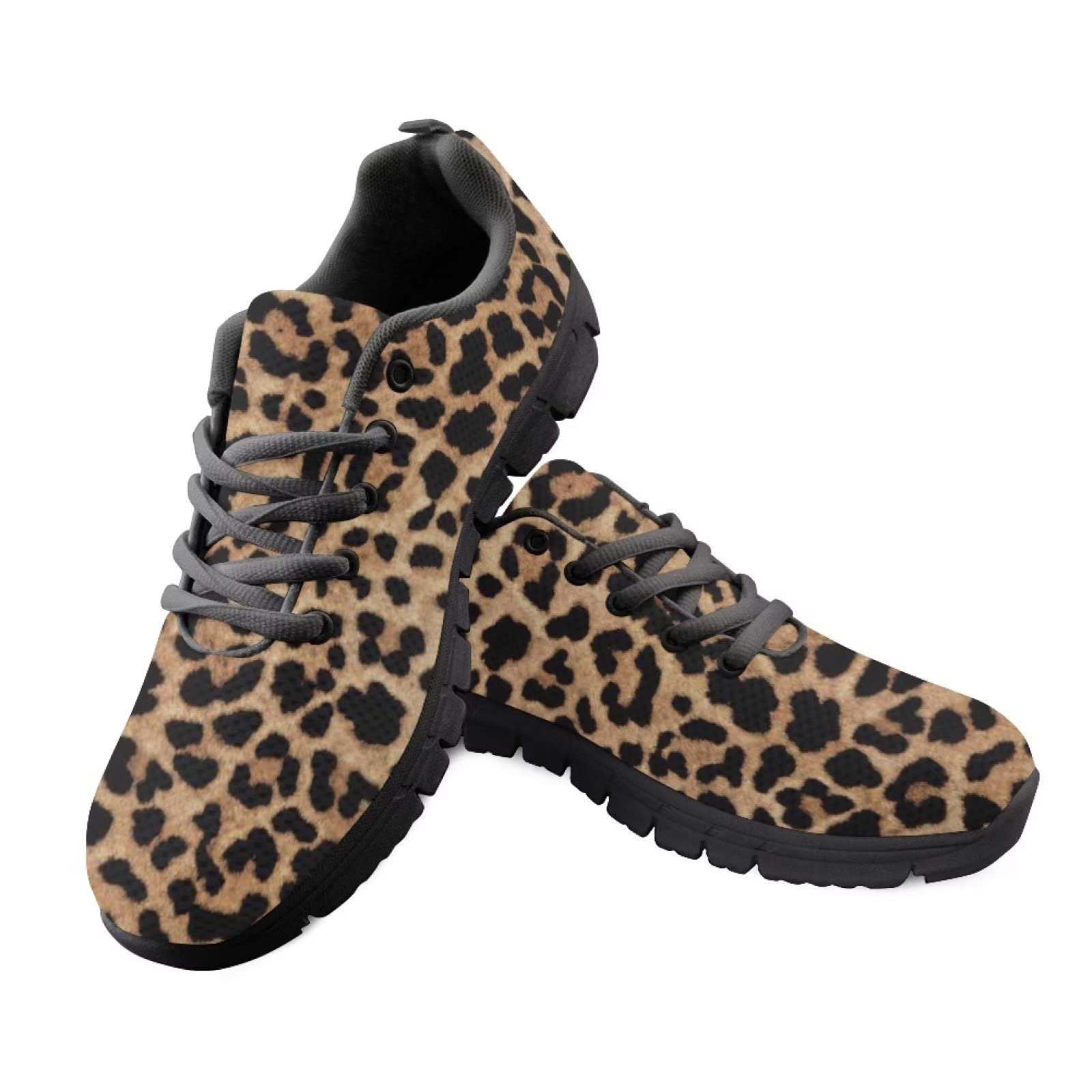 Beginterest Cute Athletic Walking Shoes for Women Polka Dot/Solid/Leopard Print Fashion Sneaker Lightweight Casual Work Shoe