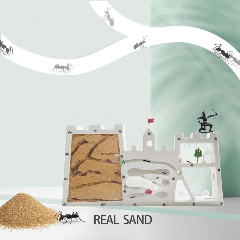 ELNMLHT Large Ant Farm Castle, Sand Ant Farm Nest for Live Ants, Ant Habitat Science Learning Kit, Ant Colony for Kids Children Adults