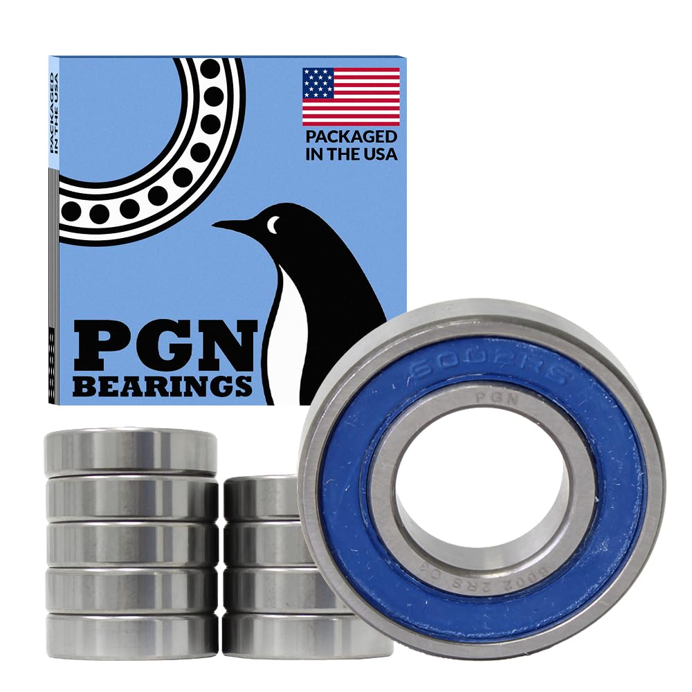 PGN 6002-2RS (10 Pack) Ball Bearing 15x32x9mm Chrome Steel Sealed