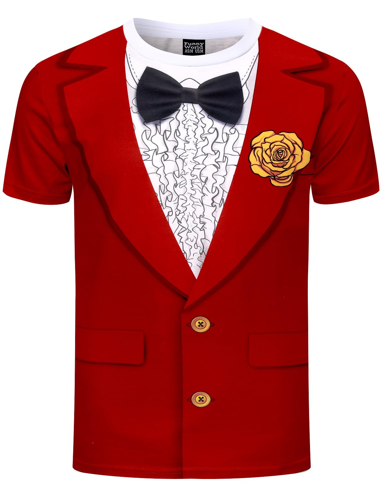 Funny World Tuxedo T-Shirts for Men Graphic Short Sleeve Party Tux Tee Casual Top