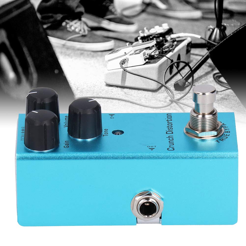 Alomejor E-Gitarren-Effektpedal, Crunch Distortion mit True Bypass, Einstellbarer Tonlautstärke für Klassischen Rock-Sound